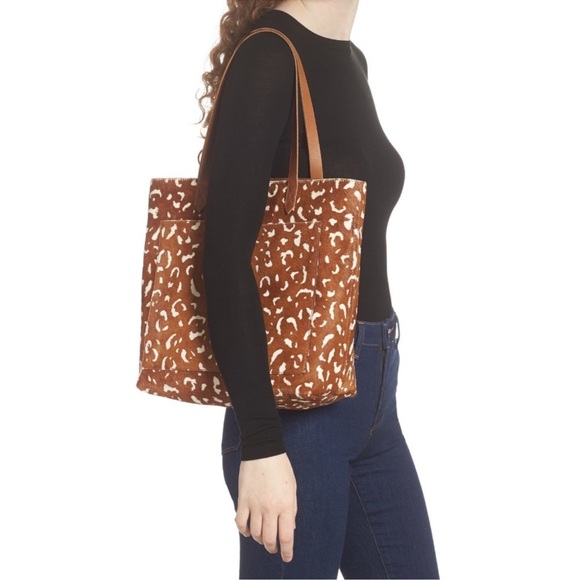 Madewell The Medium‎ Transport Tote Printed Calf Hair Edition Pecan M6314 Bag - Picture 2 of 7